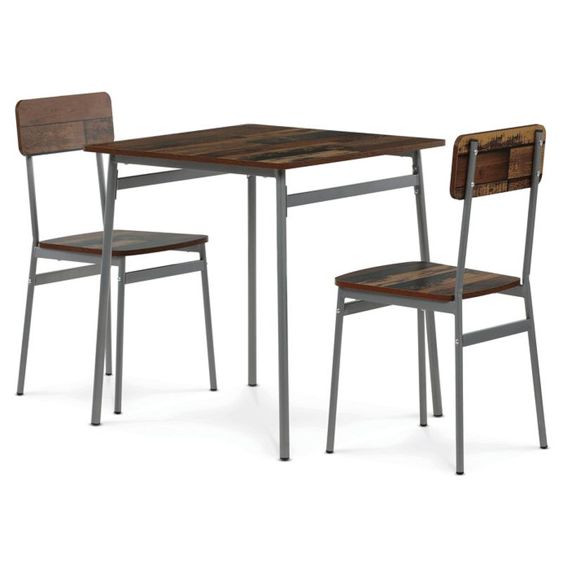 Jedálenský set s 2 stoličkami, 70x70cm, MDF old wood, AUT-O2122 OLW2