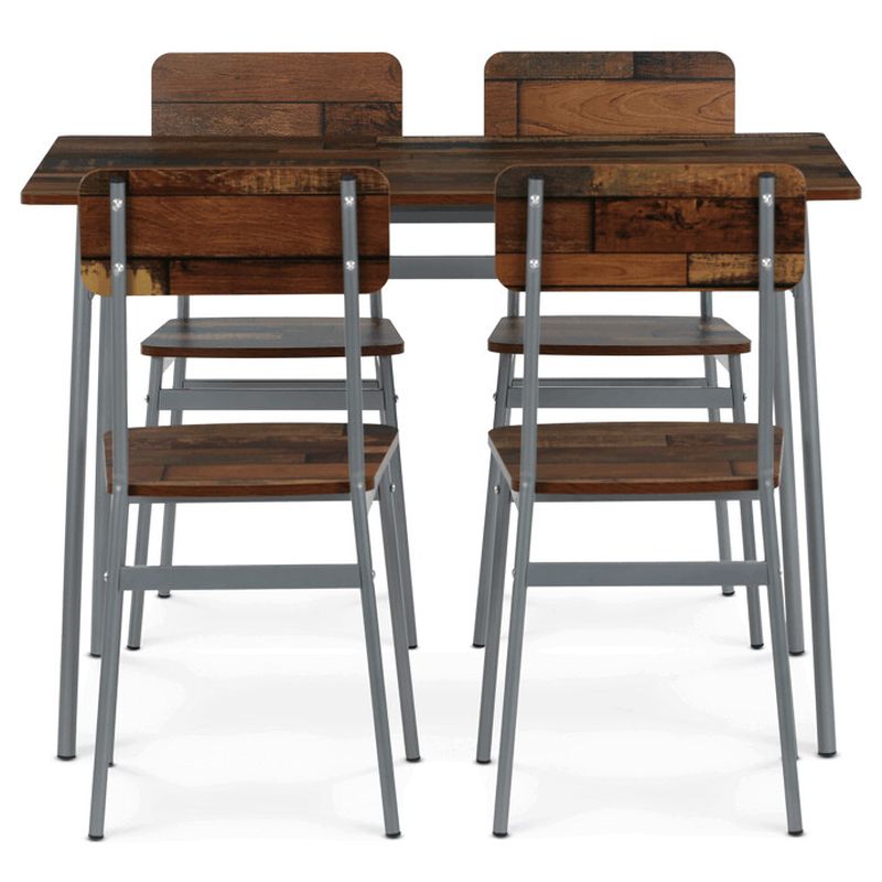 Jedálenský set, 4 stoličky, 110x70cm, MDF old wood, AUT-O2156 OLW2