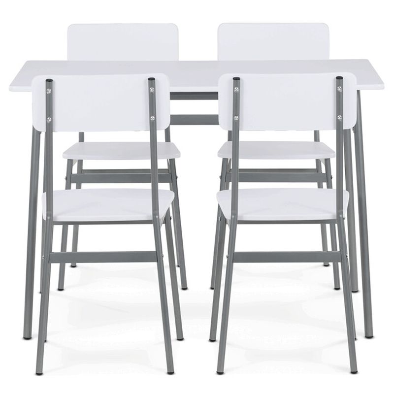 Jedálenský set, 4 stoličky, 110x70cm, MDF biela, AUT-O2156 WT