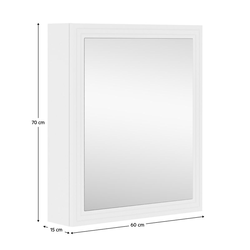 Závesná skrinka so zrkadlom, 60cm, biela, JUMP 60