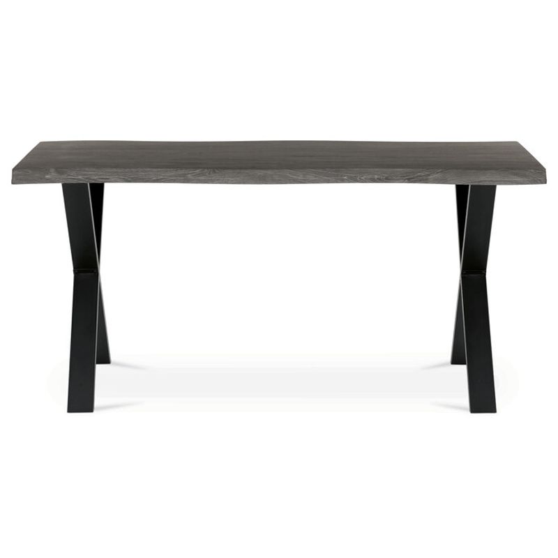 Jedálenský stôl 160x90cm, MDF sivý dub, kov čierny, HT-F4316 GREY