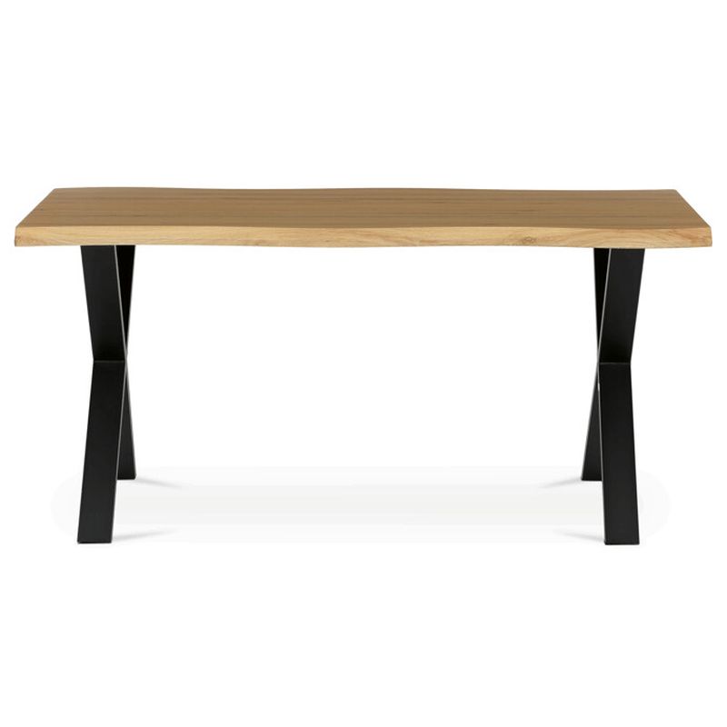 Jedálenský stôl 160x90cm, MDF divoký dub, kov čierny, HT-F4316 OAK