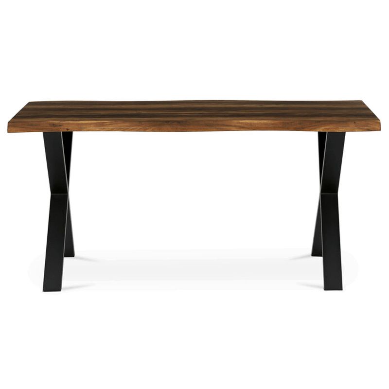 Jedálenský stôl 160x90cm, MDF old wood, kov čierny, HT-F4316 OLW