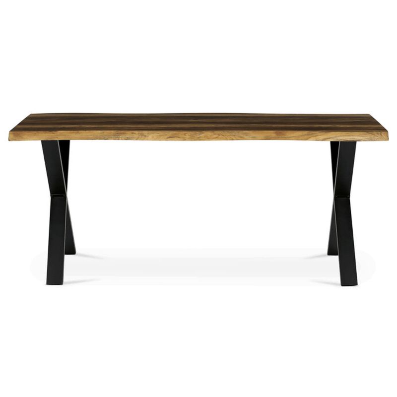 Jedálenský stôl 180x90cm, MDF old wood, kov čierny, HT-F4318 OLW