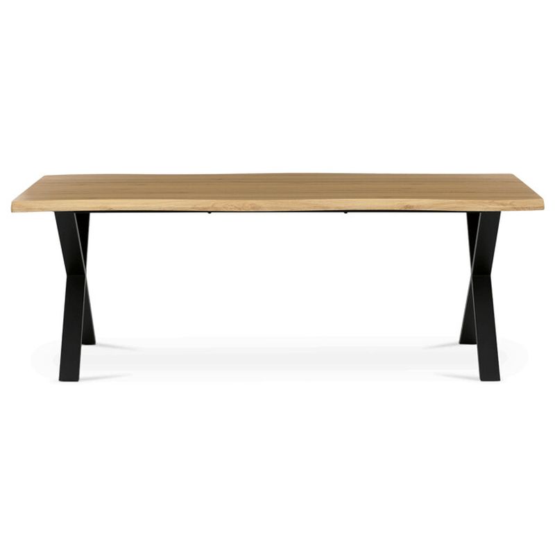 Jedálenský stôl 210x100cm, MDF divoký dub, kov čierny, HT-F4321 OAK