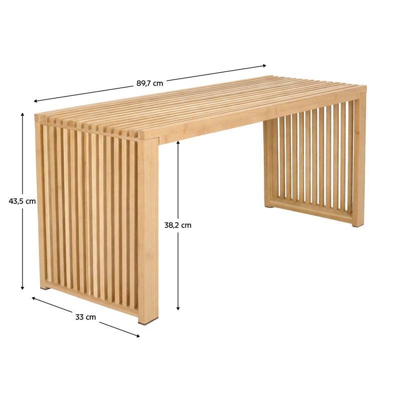 Lavica, 90cm, bambus prírodný, MENDI