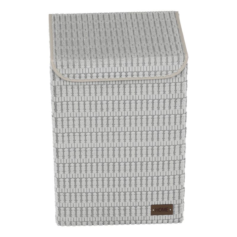 Kôš na bielizeň, polyester, papier, veko na suchý zips, farba sivá
