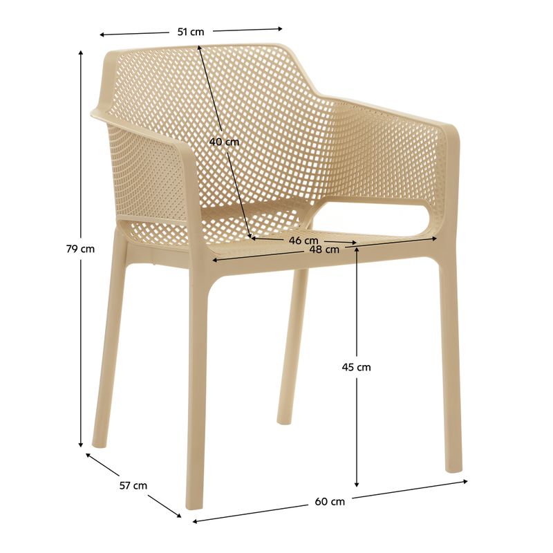 Plastové stohovateľné kreslo, sivohnedý Taupe plast, LAVTON