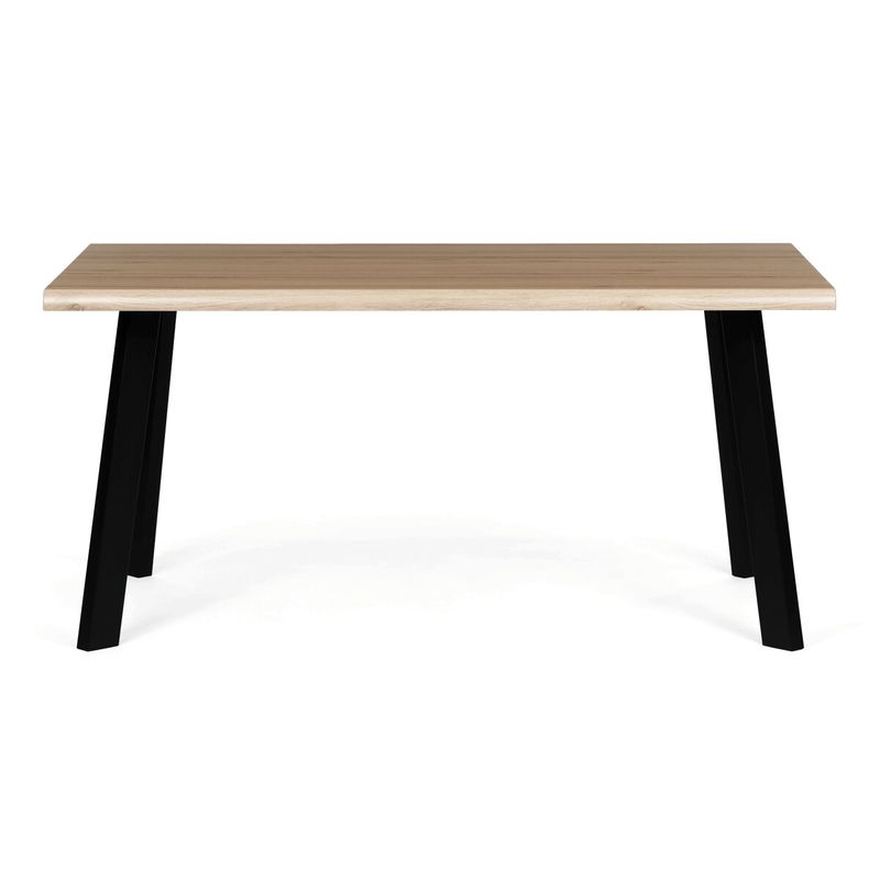Jedálenský stôl 160x90cm, MDF, kov, divoký dub, HT-F4516 OAK