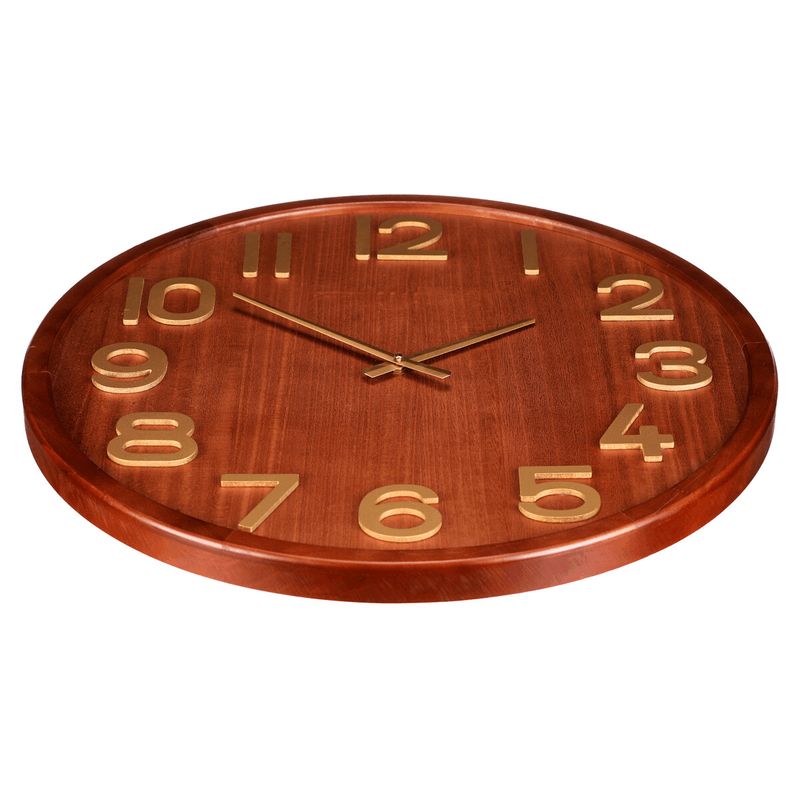 Hodiny nástenné, pr. 60 cm, drevo a MDF, imitácia dyhy, HW4020