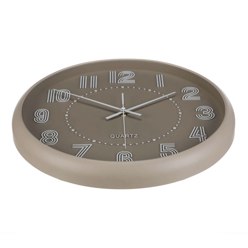 Hodiny nástenné, pr. 41 cm, plastové, pruhované číslice, hnedé, HW4025 BR