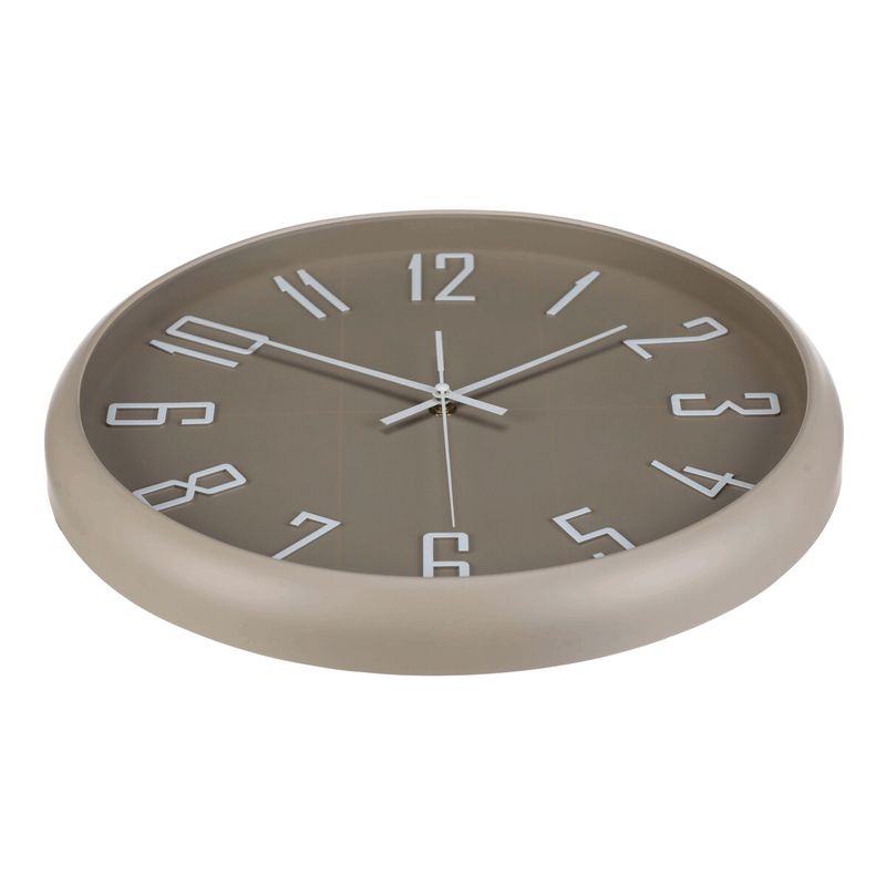 Hodiny nástenné, pr. 41 cm, plastové, biele číslice, hnedé, HW4026 BR