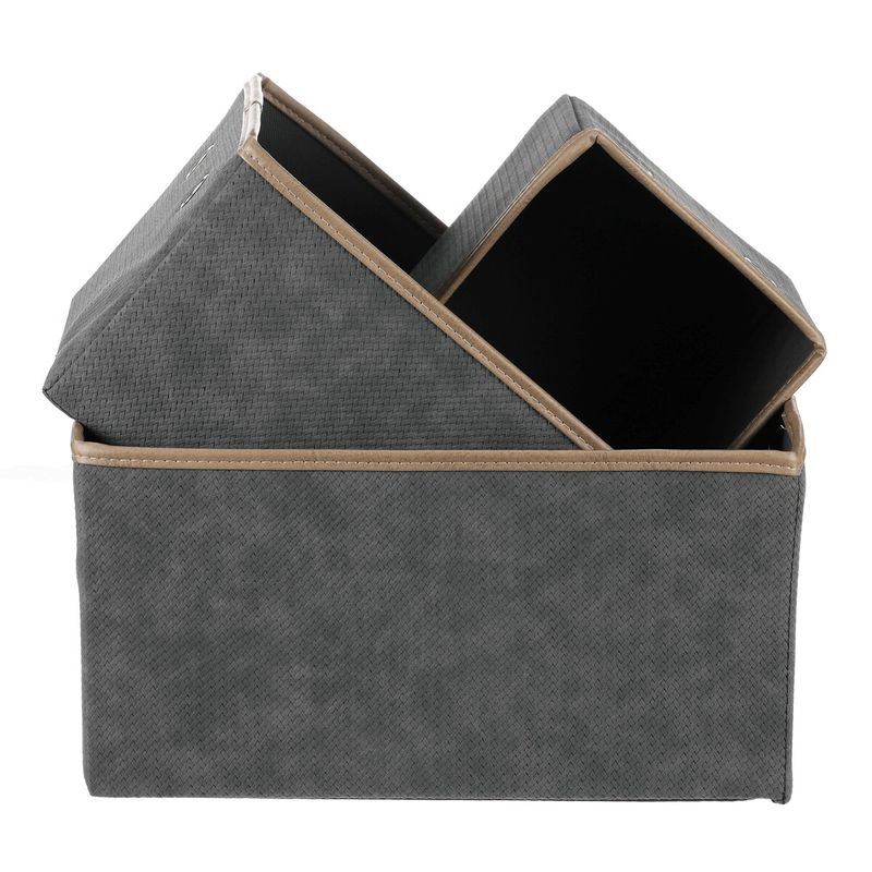 Kôš látkový, skladací, sivý, sada 3 ks, DT3006 GREY