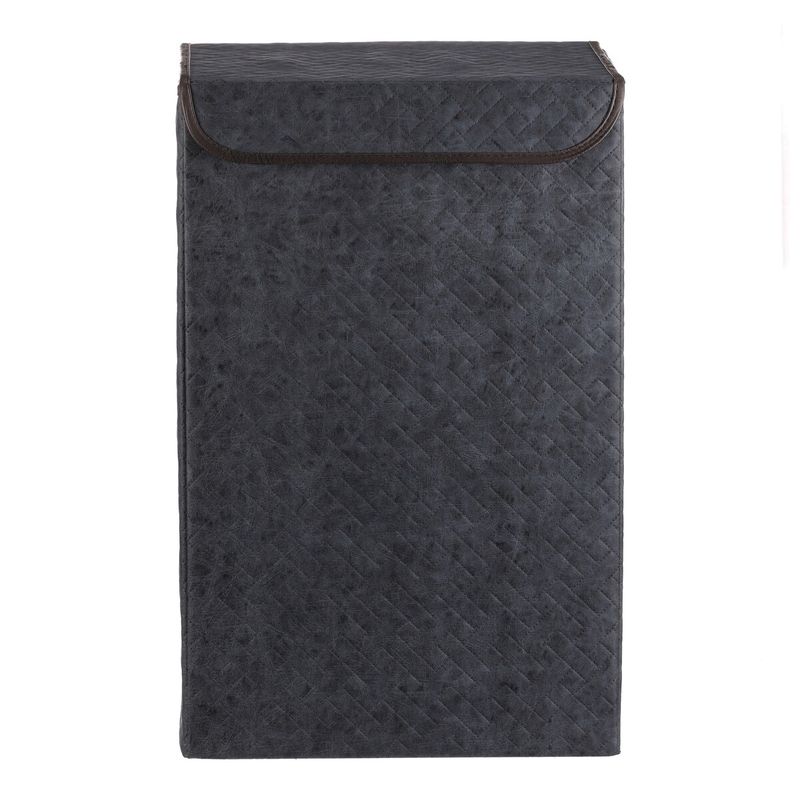 Kôš na bielizeň, látkový s vekom, modrá farba, DT3009 BLUE