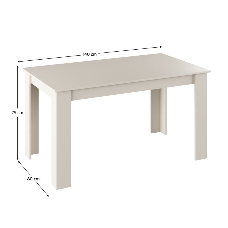 Jedálenský stôl, 140x80cm, DTD, kašmír, GENERAL NEW
