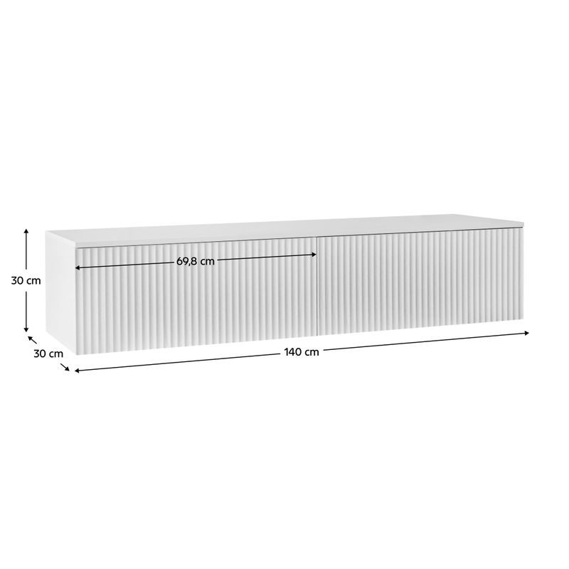 TV stolík, 140cm, biely, FABIEN