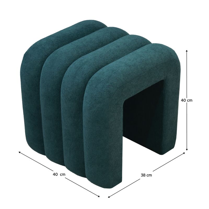 Dizajnový taburet, 40cm, tmavozelená látka, SUNDO