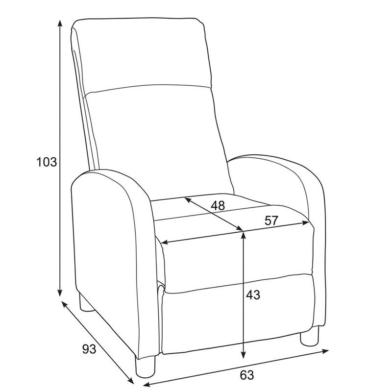 Polohovacie kreslo, hnedá látka, 130 kg, TV-W3397 BR2