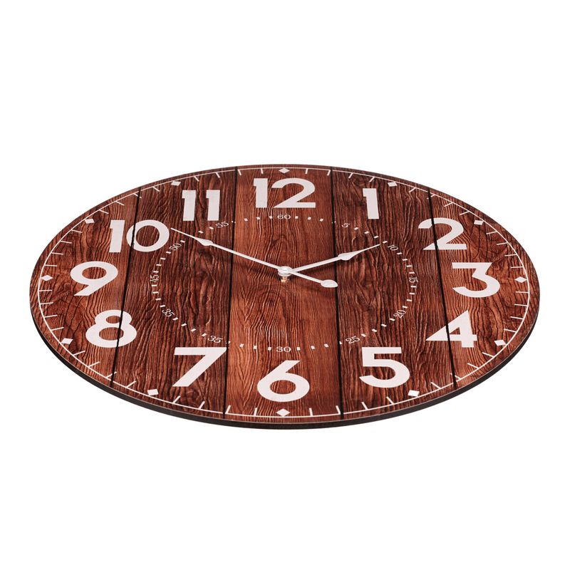 Hodiny nástenné, MDF, hnedé, imitácia dreva, 58cm, HA1663