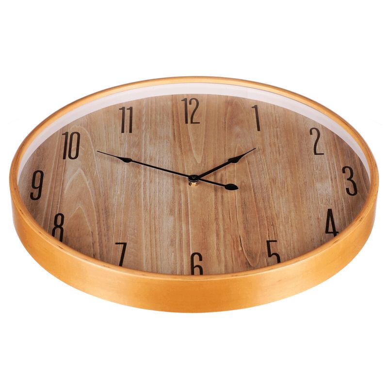 Hodiny nástenné, MDF a drevený rám, imitácia dyhy, 53cm, HA1746