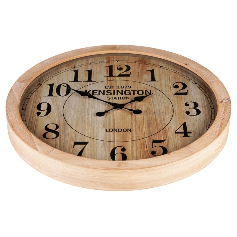 Hodiny nástenné, MDF, sklo a drevo, imitácia dyhy, 60cm, HA1748