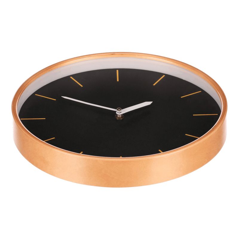 Hodiny nástenné, MDF a drevený rám, čierne, 32cm, HA1802