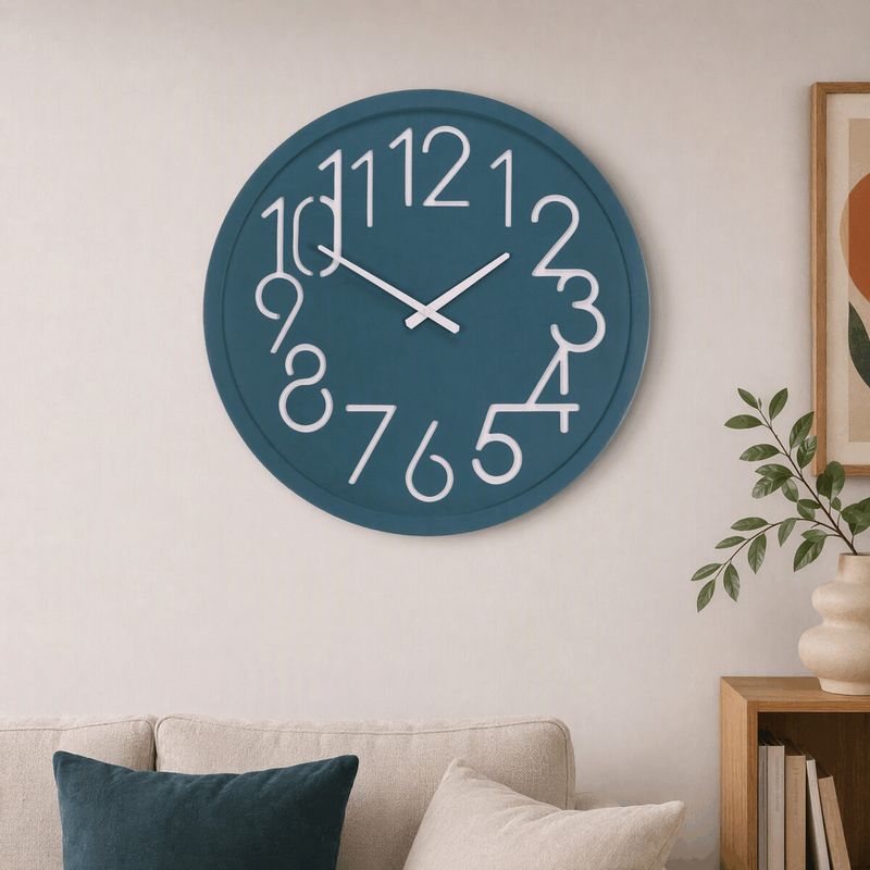 Hodiny nástenné, MDF, modré, 60cm, HW4023 BLUE