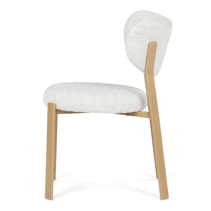 Jedálenská stolička, biela látka, nohy kov hnedý, HC-L3125 OAK