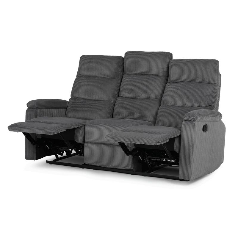 Sedacia súprava, polohovacia, sivá, menčestrová látka, ASD-C5981 GREY6