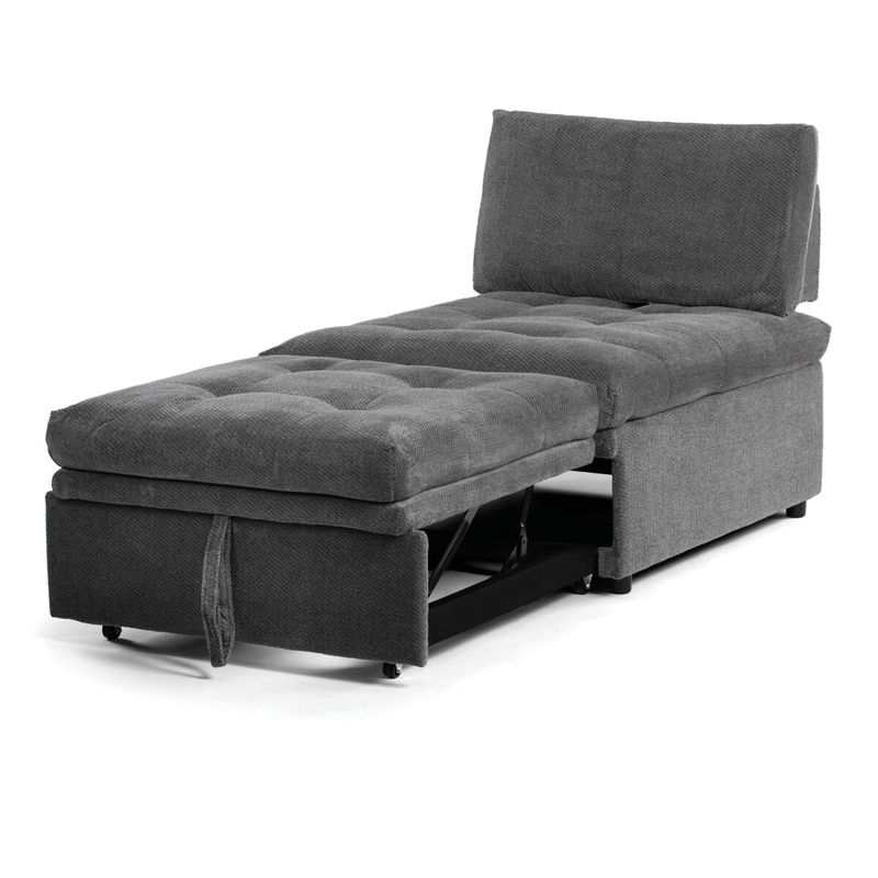 Rozkladacie kreslo, sivá látka, ASB-C3410 GREY2