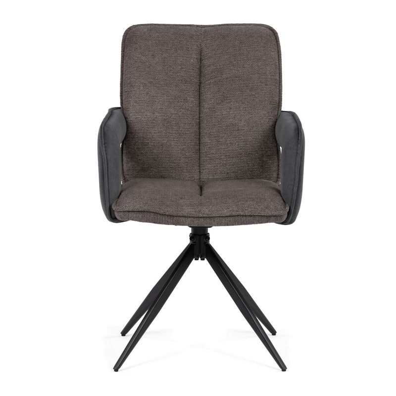 Jedálenská stolička, otočná 180°, béžová látka, DCH-F1146 GREY2 