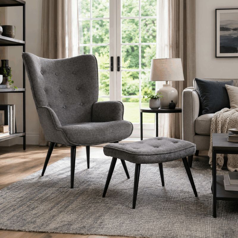 Relaxačné kreslo, sivá čalúnicka látka, AK-303B GREY2