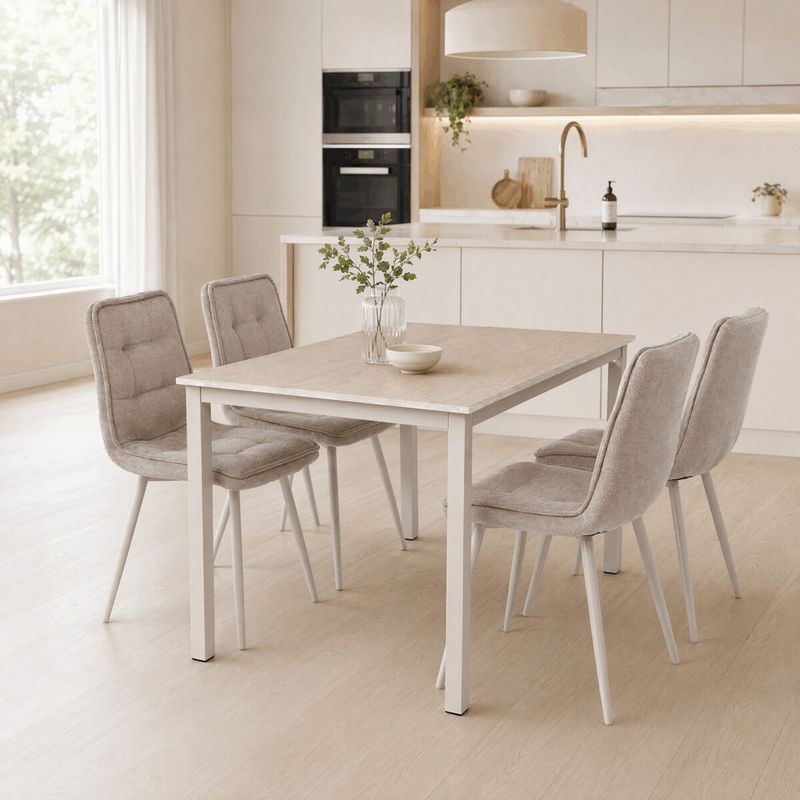Jedálenský set Regulus so 4 stoličkami, béžový, 110x70cm, ASE-1042 LAN2