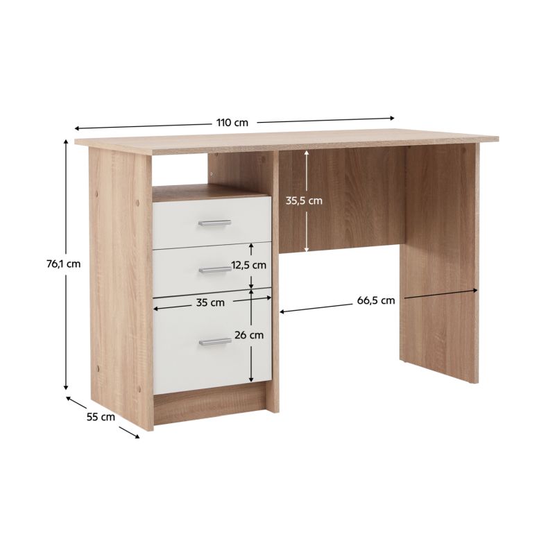 PC stôl, 110x55cm, dub sonoma, SAMSON NEW