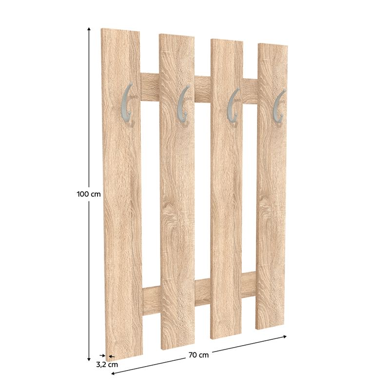 Vešiaková stena, 70cm, dub sonoma, KORADO NEW KV11