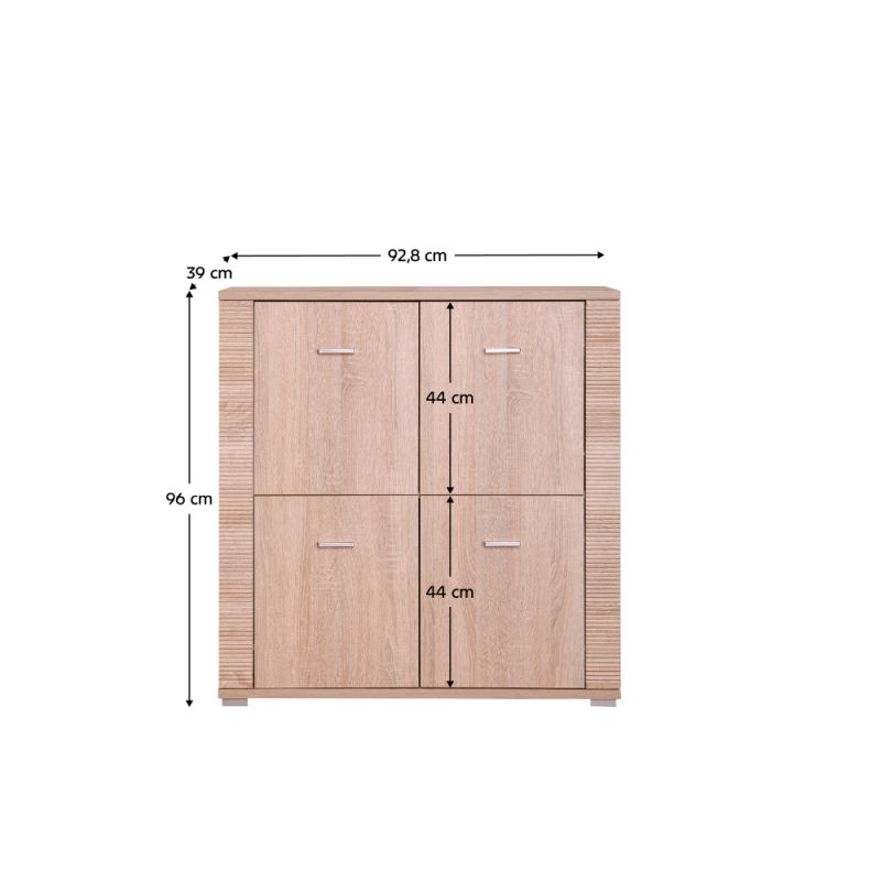 Komoda, 93cm, dvierková, dub sonoma, GRAND typ 10
