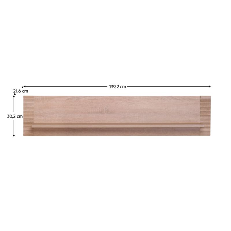 Polica závesná, 139cm, dub sonoma, GRAND typ 17