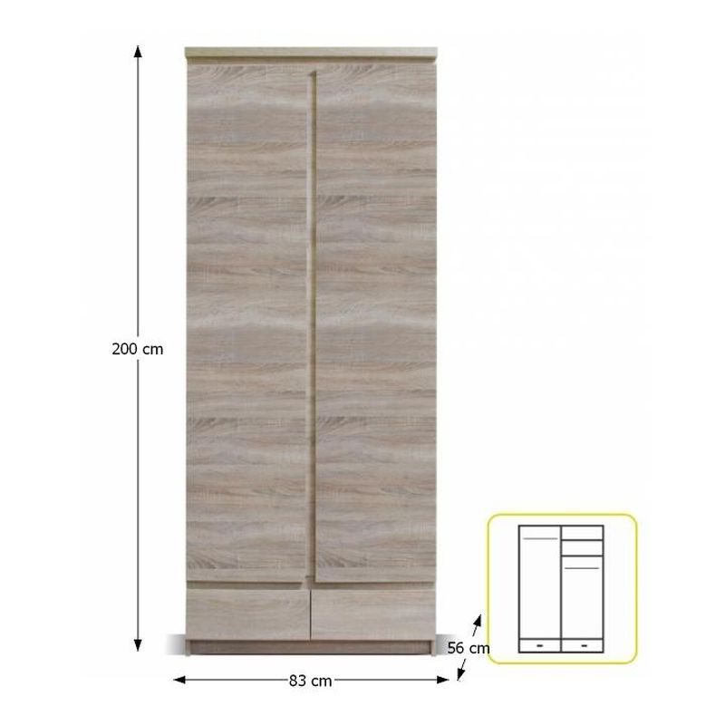 Skriňa, 83cm, kombinovaná, dub sonoma, PANAMA typ 01