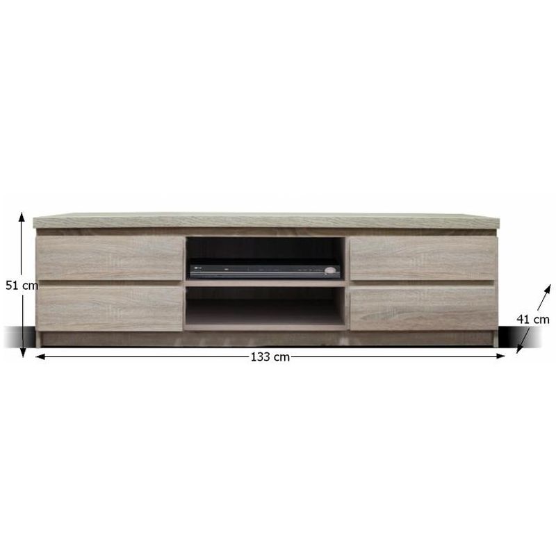 RTV stolík, 133cm, dub sonoma, PANAMA typ 06