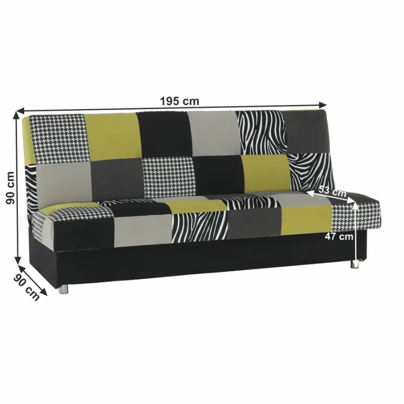 Pohovka, rozkladacia, látka limetková, ALABAMA