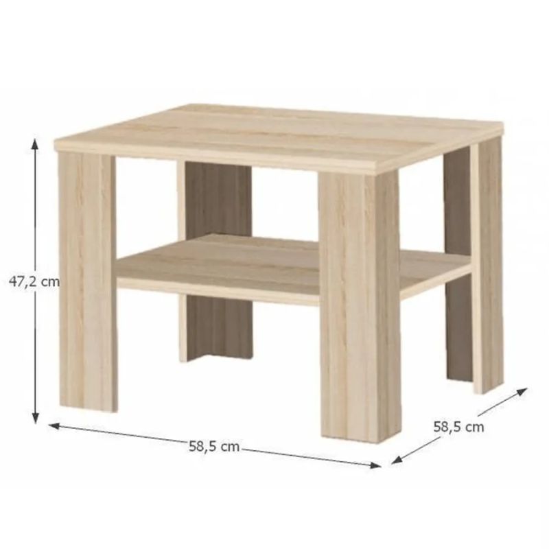 Konferenčný stolík, 58x58cm, dub sonoma, INTERSYS 21