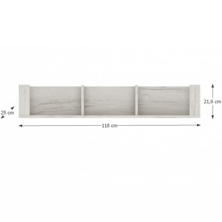 Polica ANGEL typ 61, biela craft