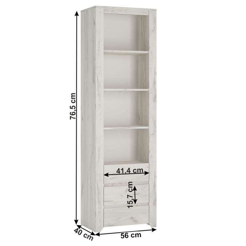 Regál, 56cm, biela craft, ANGEL typ 3S