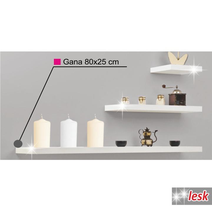 Polica, 80cm, biely lesk, GANA