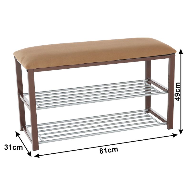 Lavica s botníkom, 81cm, tmavohnedá, LANGELLA