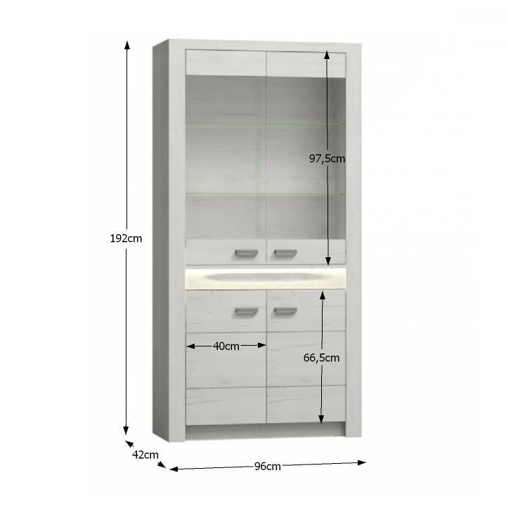 Vitrína, 96cm, jaseň biely, INFINITY 03