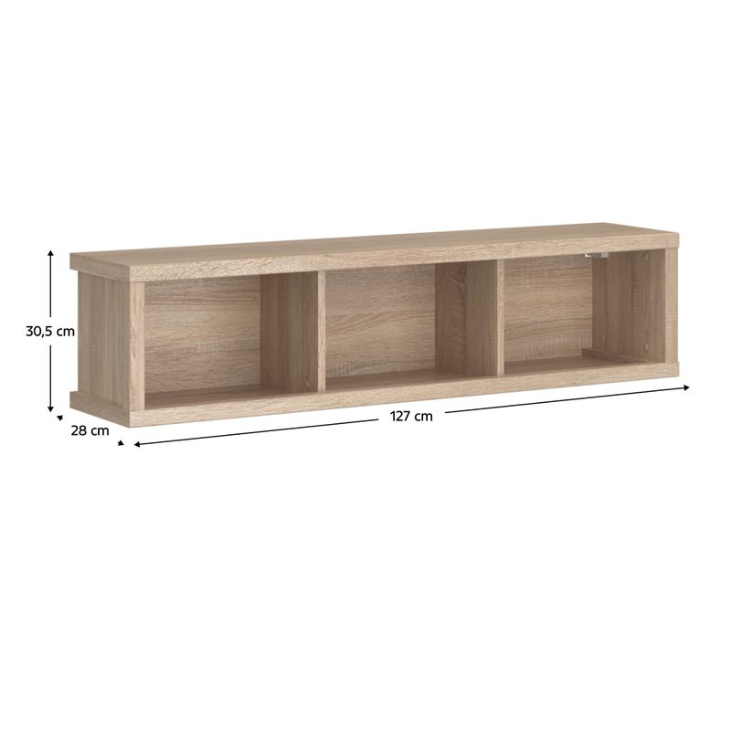 Polica závesná, 127cm, dub sonoma, NORTY TYP 17