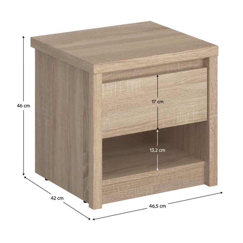 Nočný stolík, 46cm, dub sonoma, NORTY