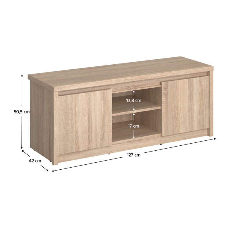 RTV stolík, 127cm, dub sonoma, NORTY