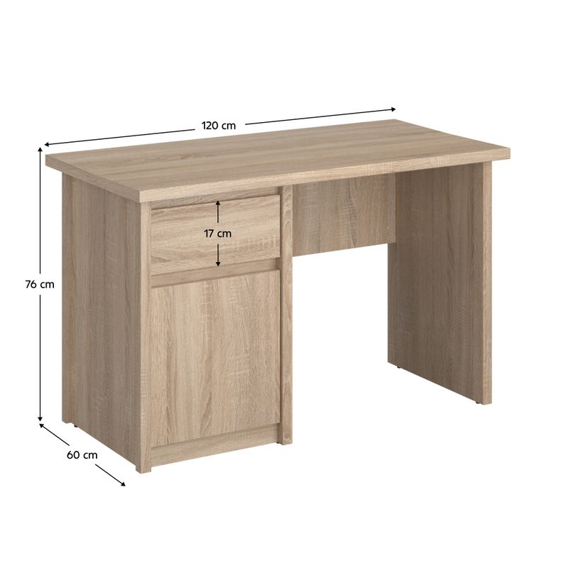 Pc stôl, 120x60cm, dub sonoma, NORTY